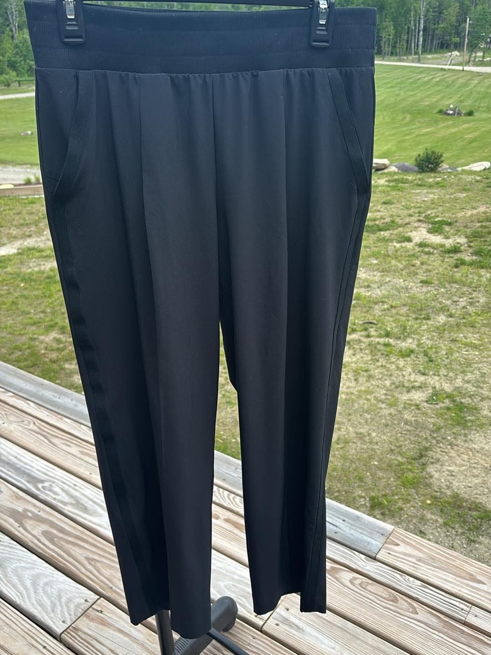 Talbots Black Pull-On Track Pants with Stretch Waistband‎ Resortwear Athleisure